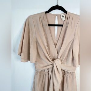 Cream Romper with Front Tie